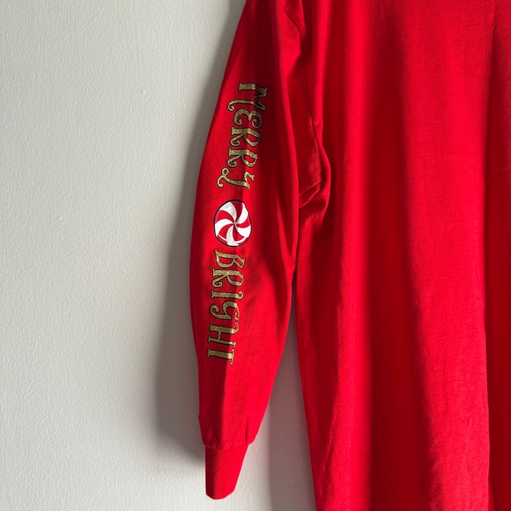 Simply Southern New Nuts About Christmas Merry Bright Red Longsleeve Youth Large - Picture 5 of 10